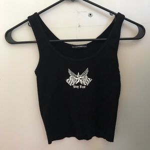 nwot brandy melville stay fast rib knit crop tank